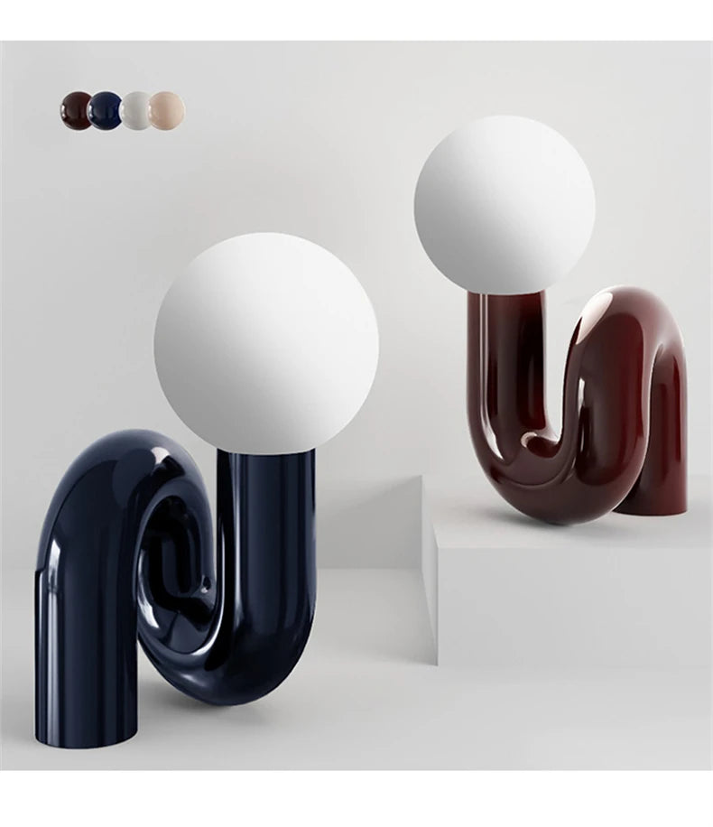 Nordic postmodern model desk lamp hotel children's room bedroom living room minimalist creative glass lamp study decoration lamp