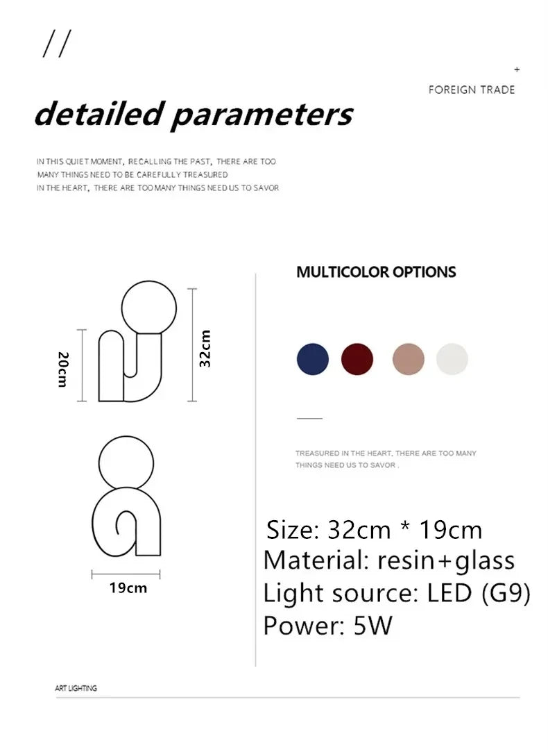 Nordic postmodern model desk lamp hotel children's room bedroom living room minimalist creative glass lamp study decoration lamp