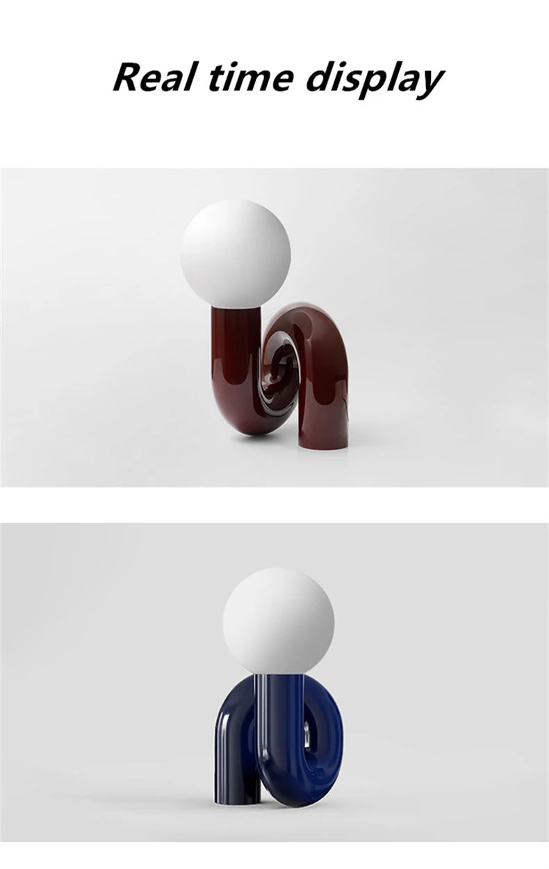Nordic postmodern model desk lamp hotel children's room bedroom living room minimalist creative glass lamp study decoration lamp