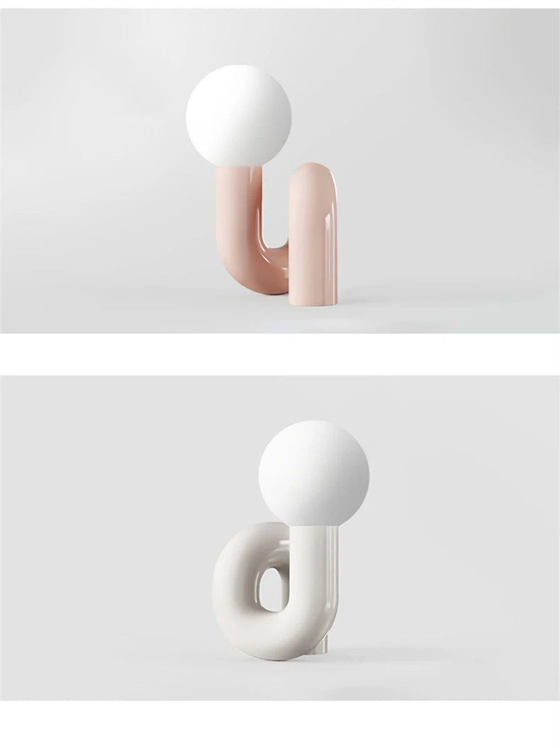 Nordic postmodern model desk lamp hotel children's room bedroom living room minimalist creative glass lamp study decoration lamp