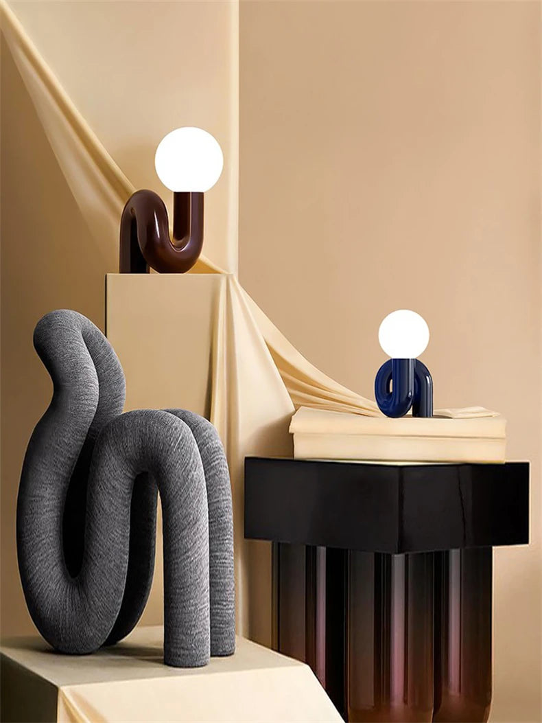 Nordic postmodern model desk lamp hotel children's room bedroom living room minimalist creative glass lamp study decoration lamp